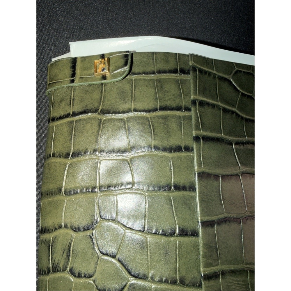 Franco Sarto Estella Wedge Tall Boot Green Croc Embossed Leather Size 7 NIB $225 - Picture 10 of 13